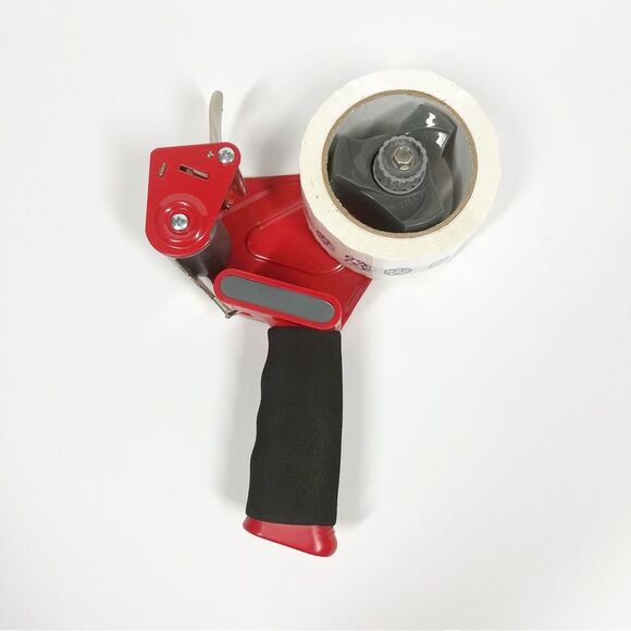 Packing Tape Dispenser in Red and Black With One Roll of Tape - Picture 1 of 6